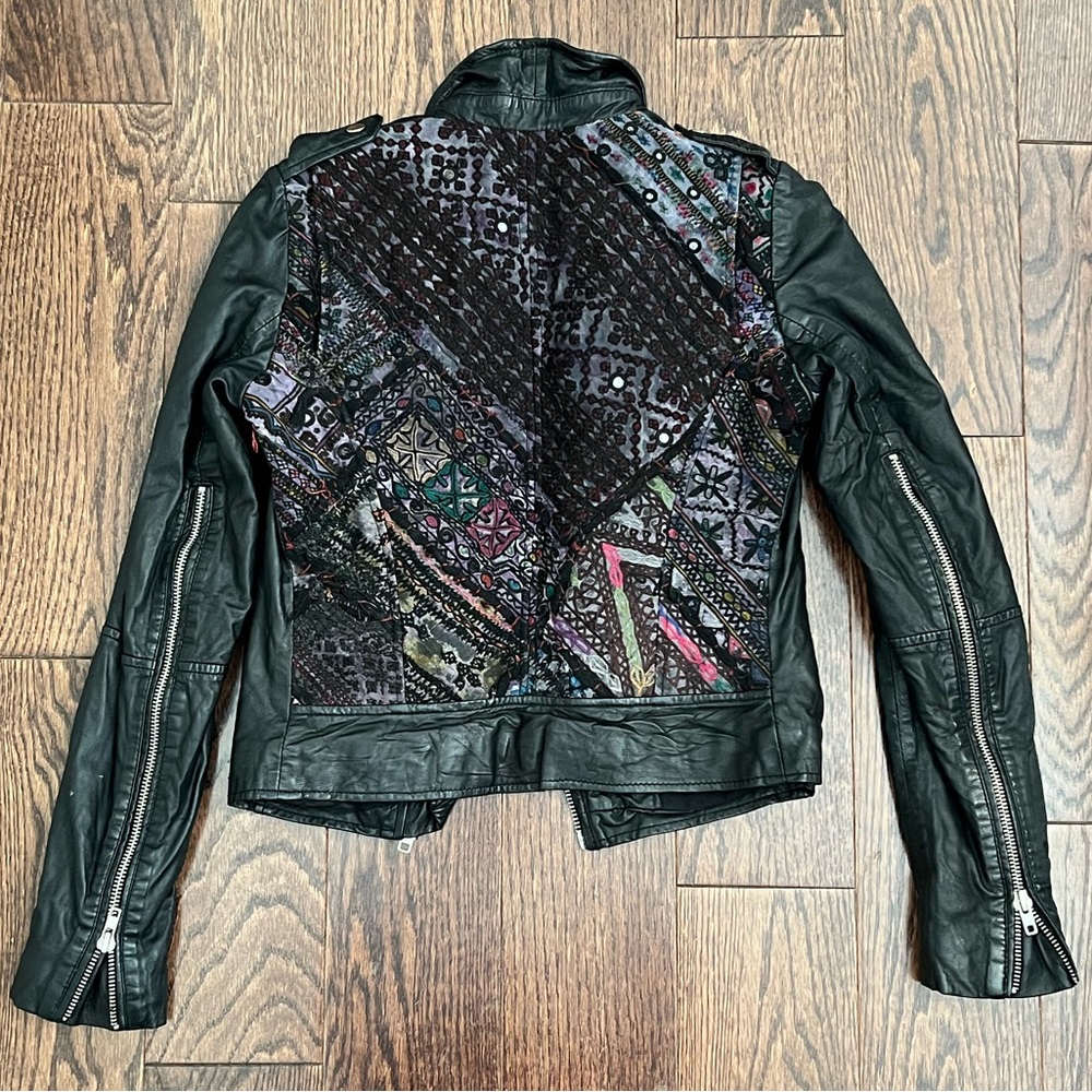 Genuine Leather Jacket with embroidery